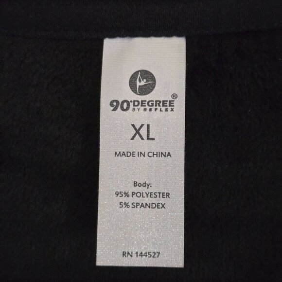 90 Degrees Double Butter 1/2 Zip Black Velour Pullover Size XL - Picture 7 of 7